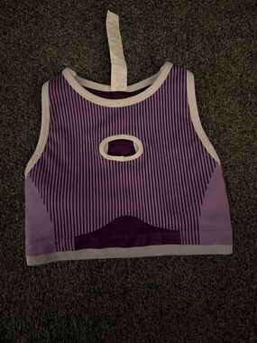 Fabletics Sleeveless Purple Athletic Crop Top